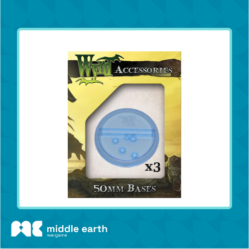 Wyrd Accessories : Blue 50mm Translucent Bases (5 pack)